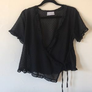 Sheer Dot Wrap Top